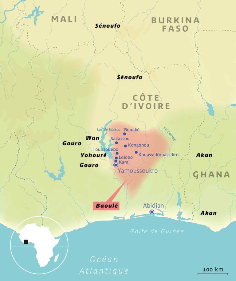 Carte de la région Baoulé	© Thierry Renard