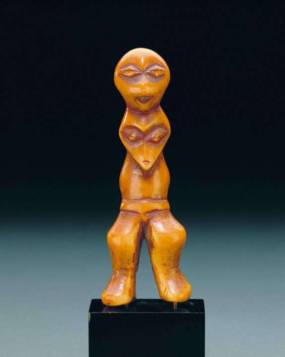 Two-headed anthropomorphic figure, Lega. © Fowler Museum at UCLA, Photograph by Don Cole