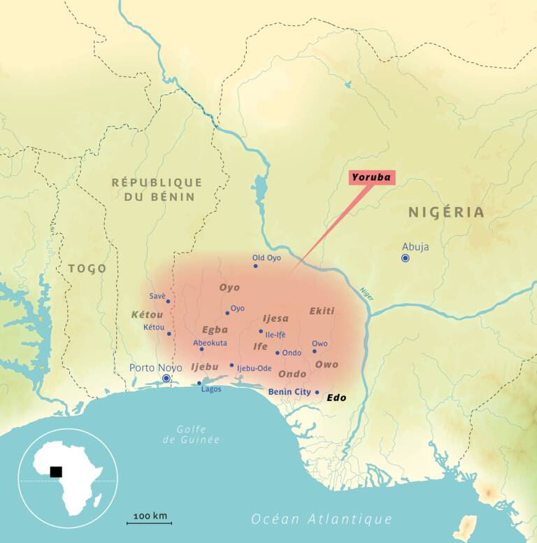 Carte de la région du Royaume de Bénin. © Thierry Renard