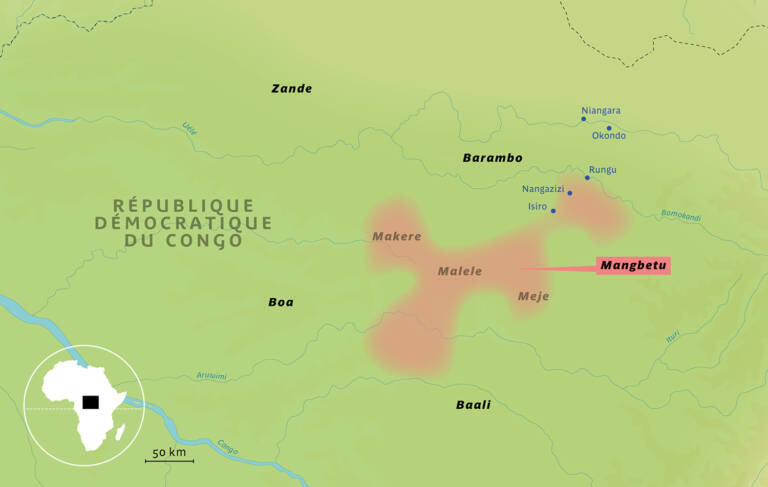 Carte de la région stylistique de l’Uele, République démocratique du Congo © Thierry Renard
