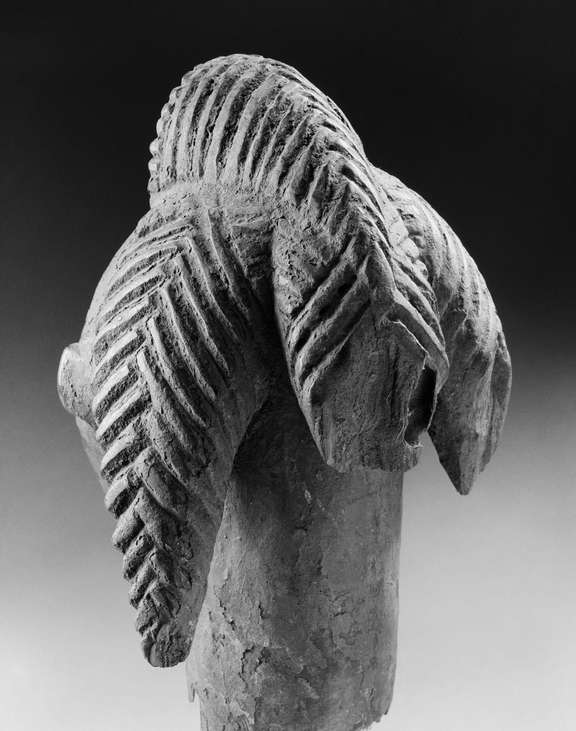 Exemple de coiffure figurée sur les statues d’ancêtres Hemba.	© Photo Roger Asselberghs - Brussels