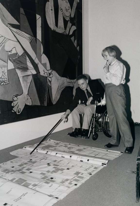 William Rubin, Director, Department of Painting and Sculpture, and Alicia Legg, Curator, same department, preparing for the exhibition 'Pablo Picasso: A Retrospective', MoMA, NY, May 22 through September 30, 1980. © 2020. Digital image, The Museum of Modern Art, New York/Scala, Florence